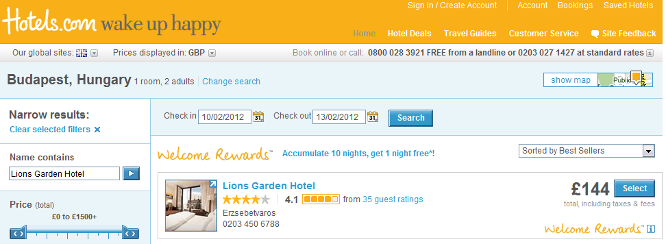Price for Lions Gate Hotel 